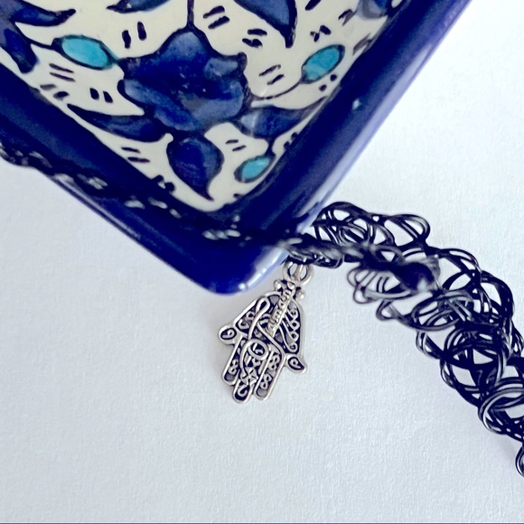 Black Hamsa Choker Necklace - Picture 3 of 4